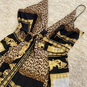 Double Slit Plaisley Print Jumpsuit